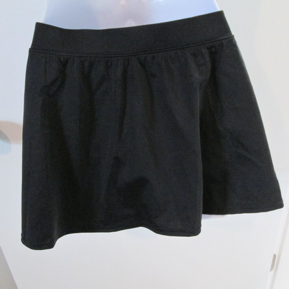 Swim Solutions Split Swim Skirt Black Sz 14 - Picture 4 of 7